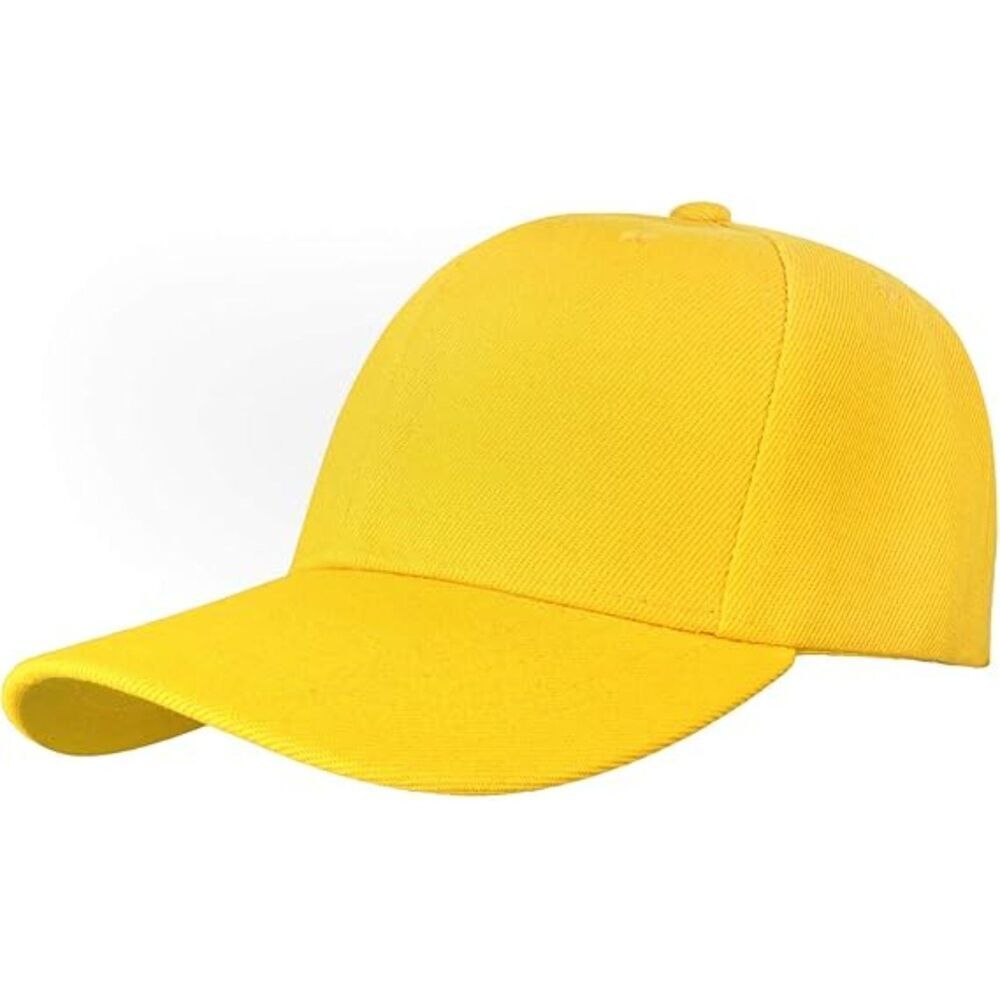 Unisex Yellow Athletic Adjustable Size Strap Casual Running Classic Baseball Cap